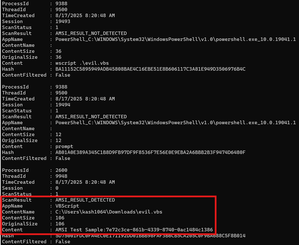 AMSI イベントの解析結果